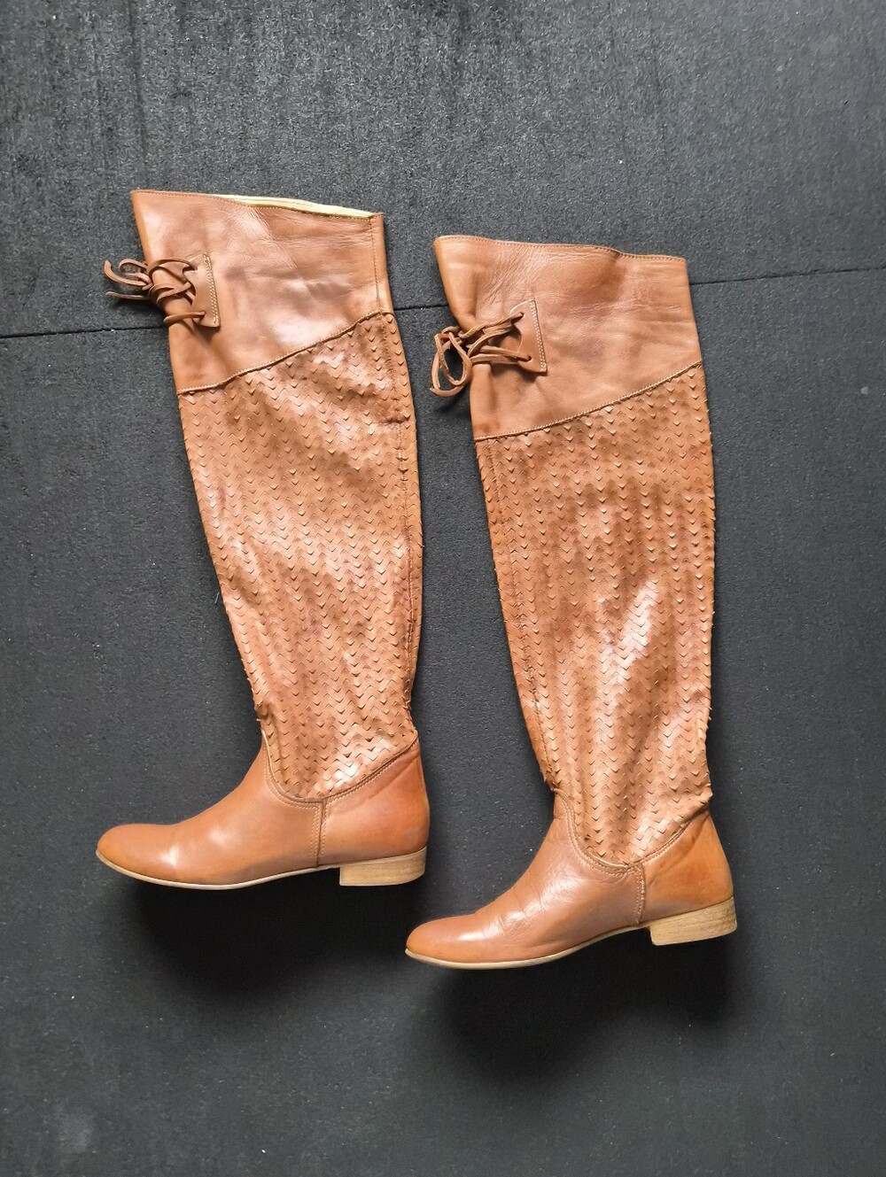 Leather Knee High Boots Size 38